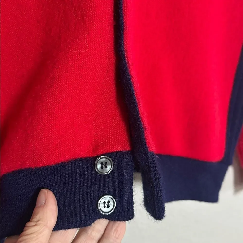 Vintage IZOD Men's Red Cardigan Sweater V Neck Preppy Old Money Country Club